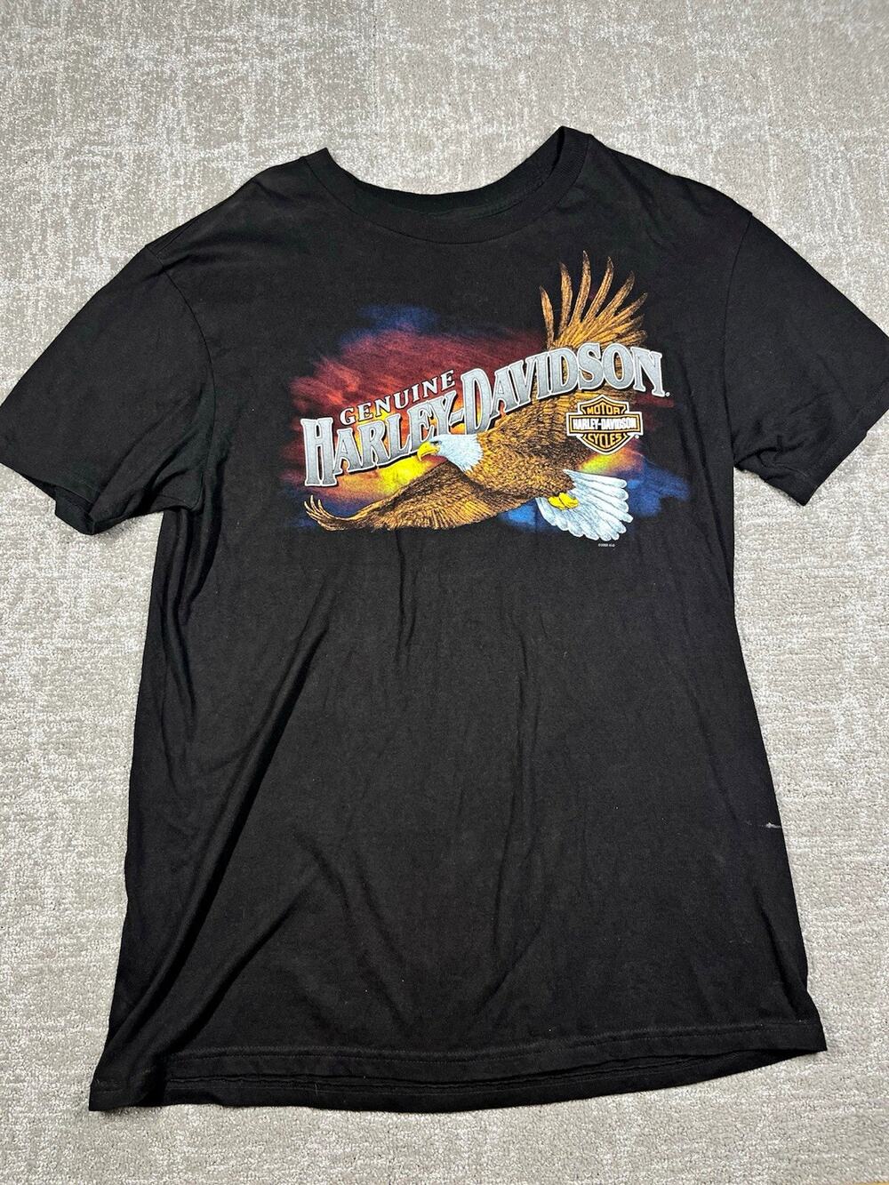 Harley-Davidson Black Graphic T-Shirt Eagle Front Crossroads Allentown PA READ